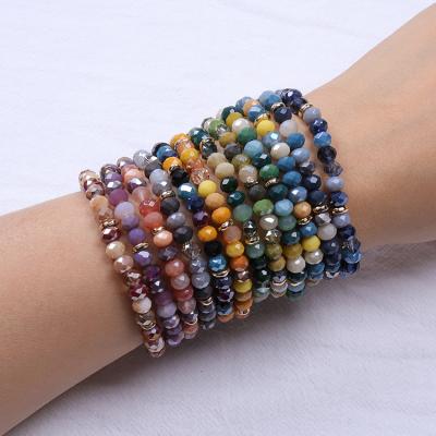 China TRENDY Crystal Large Glass Bead 6mm For Jewelry Making Gold Plated Bracelet Jewelry For Women for sale