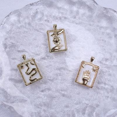 China New DIY Enamel Copper Pendant Brass Charms For Women's Jewelry Making Necklace Earring Accessories for sale