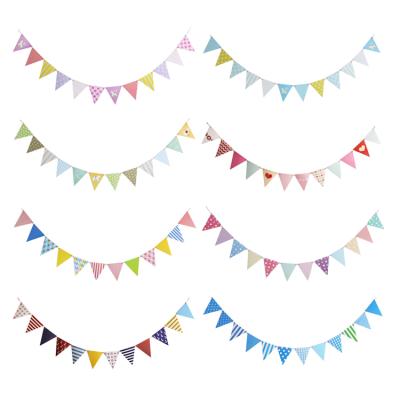 China Wholesale DIY Party Occasion Decoration Pirate Wind Ship New Triangle Colored Flag Banner Party Hanging Decoration for sale