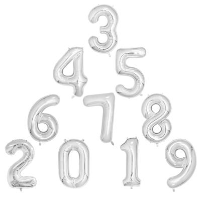 China Birthday party decoration silver 40 inch number 0-9 foil balloon for birthday party decoration for sale