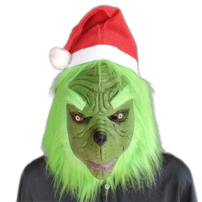 China 2021 Prime Amazon Green Cosplay Mask Christmas Halloween Costume Green Latex Mask Amazon Full for sale