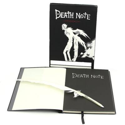 China Anime Best Gift Japan Wholesale Best Market Writing Journal New PU Leather Notebook and Quill Cover Death Note Pen Book for sale