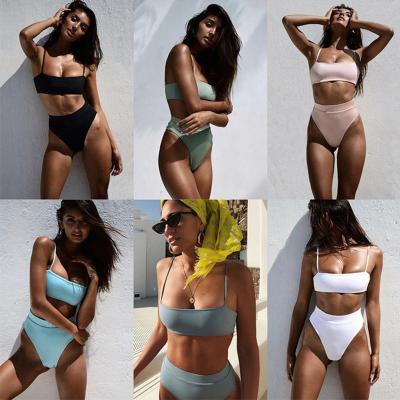 China 2021 Wholesale Breathable L620 Women Swimwear Bandeau Bikini Set 2 Piece Set Swimsuits for sale