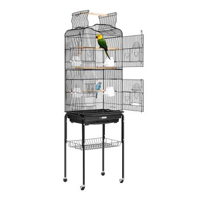 China Large Stocked Removable Bird Cage Metal Wire Breeding Cage Parrot Bird Pet Cage for sale