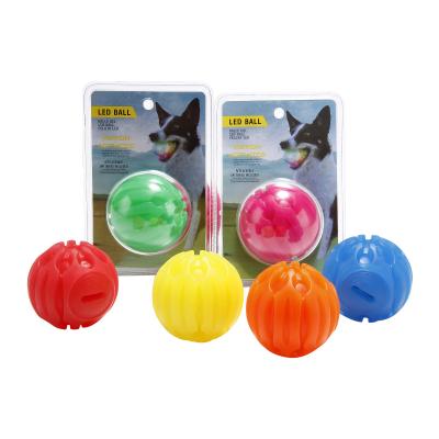 China Wholesale Viable Pet Toy Flashing Ball Dog Bite Teeth Cleaning Elastic Rubber TPR Pet Chew Toy for sale