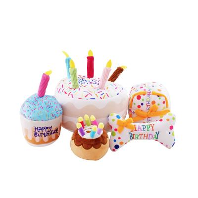 China Sustainable Pet Birthday Gift Dog Happy Birthday Cake For Pet Birthday Party Dog Chew Toy for sale