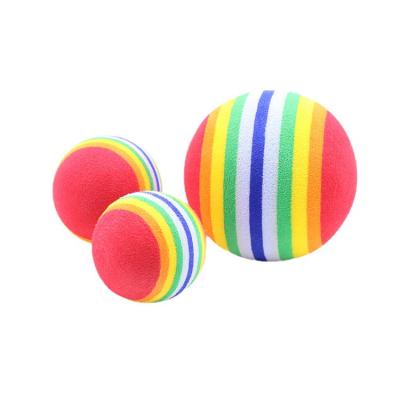 China Viable Wholesale Cheap Price Interactive EVA Chew Ball Rainbow Dog Chew Toys Pet Chew Toys Training Dog Tennis Ball for sale