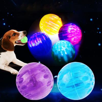 China Wholesale Viable Pet Toy Flashing Ball Dog Bite Teeth Cleaning Elastic Rubber TPR Pet Chew Toy for sale