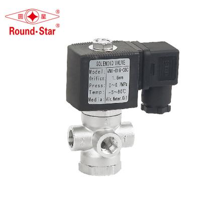 China General Mini Water Solenoid Valve Stainless Steel VMI G1/4 Three Way