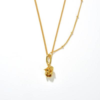 China TRENDY Simple and Elegant Design Rose Flower Necklace Chain 18k Silver 925 Gold Plated For Women Gift for sale