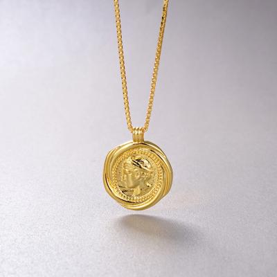 China FASHIONABLE Lightweight Luxury Coin Chain Necklace 925 Silver 18k Gold Plated Jewelry Special Interest Necklaces for sale