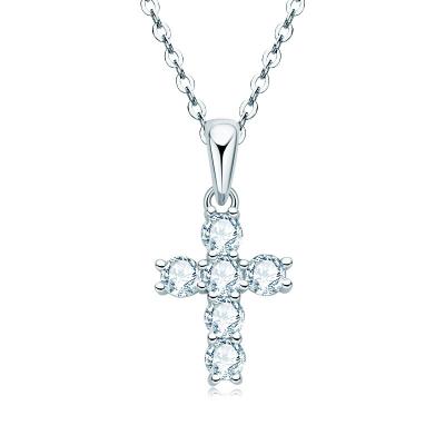 China FASHIONABLE Jewelry Cross Moissanite Silver Necklace 925 Diamond Hop Pendant Necklace For Women Men for sale