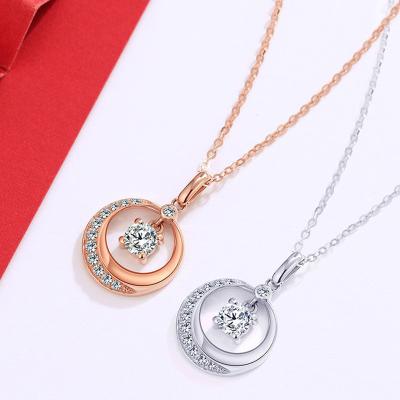 China Trendy Personalized Diamond Pendant Necklace 925 Sterling Silver Moissanite Diamond Necklace Jewelry for sale