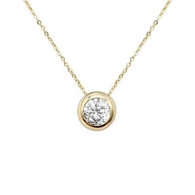 China TRENDY simple style custom made moissanite diamond 14k gold necklace for lady jewelry for sale