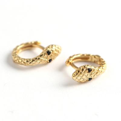 China Factory Wholesale Price TRENDY Customizable Women Shape Snake Circle 925 Sterling Silver Stud Earrings for sale