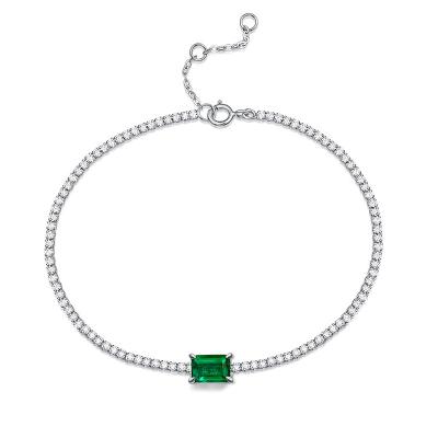 China CLASSIC Fine Jewelry Women Bracelet 1ct Green Bracelet 925 Sterling Silver Gem Bracelet for sale