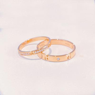 China MADE TO ORDER Fantasy Jewelry 18k Gold Plated Engagement Wedding Bands Eternity Rings Couple Set for sale