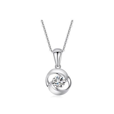 China FASHIONABLE Ladies Pendant Necklace Jewelry Rose Round Cut 8.8mm*8.2mm Cubic Zirconia 18k Gold Pendant Necklace for sale