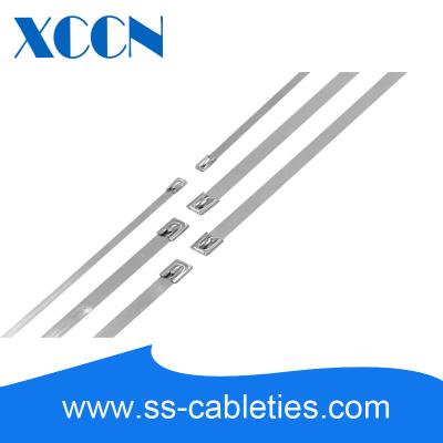 China 4.6*0.25*100mm 201,304,316 grade self-locking ball lock stainless steel cable tie with fireproof for sale