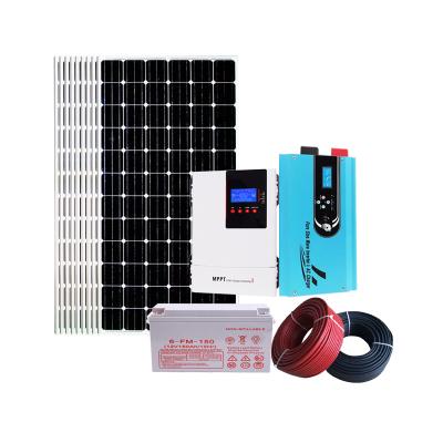 China Home 3kw 3000w 3kva Rooftop Complete Set off-grid Solar Power Energy System for Home for sale