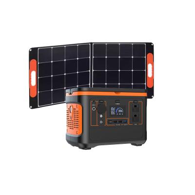 China Wireless Charging No Gasoline No Noise Campers Rvs Lifepo4 Lithium Generator Portable 600W 230V Solar Generator with 100W sunpower solar panel for sale