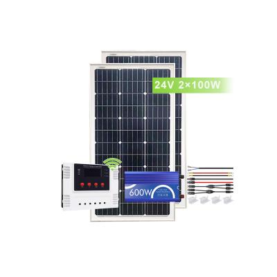 China Home High-Efficiency solar energy system producer 200W mono solar panel with PWM wifi controller + inverter for Home for sale