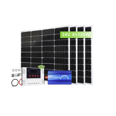 China Home solar energy system 480W mono solar panel with PWM wifi controller + inverter for Home for sale