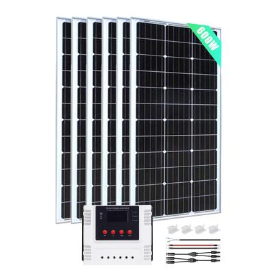 China Home DIY Solar Power System wholesale 600W 24V Mono Panel with 60A  PWM wifi Controller for roof for sale