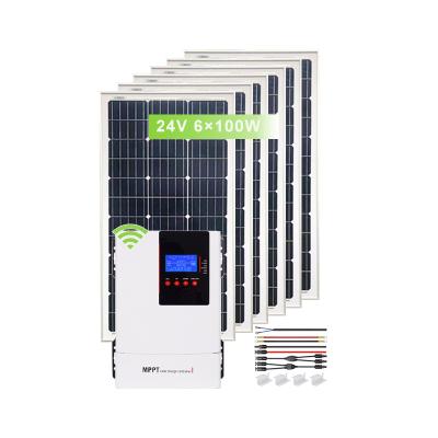 China Home Design solar energy system wholesale 600W mono solar panel with MPPT wifi controller for Home for sale