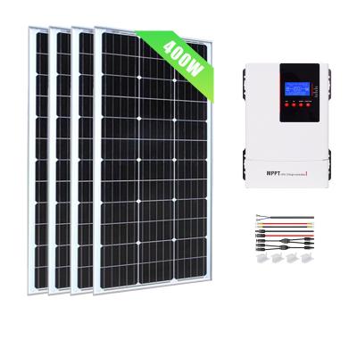 China Home 400W outdoor power system Mono Solar Panel with 60A Wifi Solar Charge Controller for sale