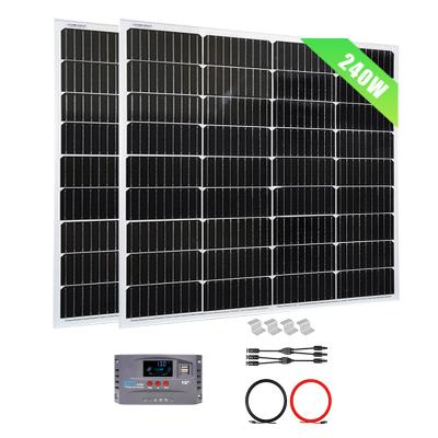 China Home 240W outdoor power system Half Cut Mono Solar Panel with 30A Solar Charge Controller for sale