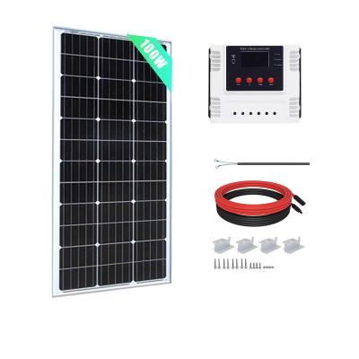 China Home 100W 12V outdoor power system Mono Solar Panel with 30A Wi-Fi PWM Solar Charge Controller for sale