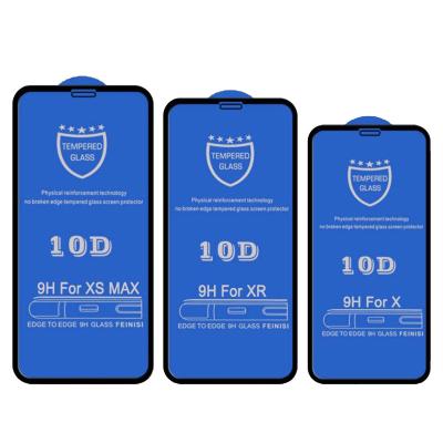 China Ultra HD 10D Screen Protector Glass Protector For iPhone 13 12 11 pro XS Max X XR 8 Plus Se Full Coverage Tempered Glass Film for sale