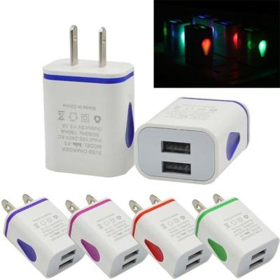 China Mobile Phone USB Wall Charger For Samsung Xiaomi Dual Port 2A Output Travel Plug Power Adapter Compatible For Phone EU/US Plug for sale