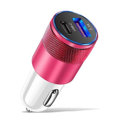 China 3.1A Mobile Phone Car Charger USB Type C Car Phone Fast Charging Adapter For iPhone 14 13 12 Xiaomi for sale