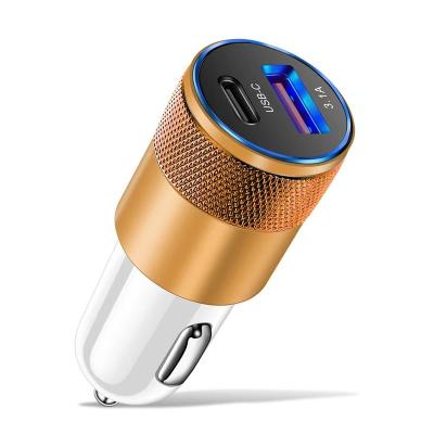 China Mobile Phone Car Cigarette Lighter 2 Usb Car PD Charger Adapter 3.1A Usb Left Car Charger Fast Charging Mobile Phones for sale