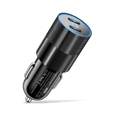 China New Factory Hotsell Mobile Phone Factory Supply Car Cigarette Lighter 2 12V-24V Fast Charging USB Car PD Charger Adapter For Mobile Phones for sale