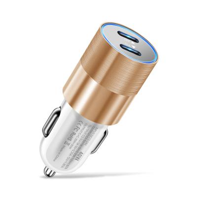 China Fast Car Mobile Phone 40W USB C Charger 2 Port Type C PD Car Charger For iPhone 13 12 11 Pro Max Samsung Mobile Phone Power Adapter In Car for sale