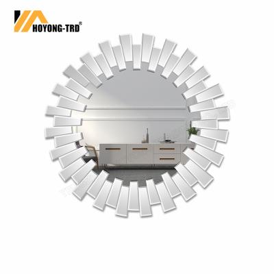 China Courtyard Mirror Diamond Crystal Mirror Bathroom Aluminum Decorative Mirror for sale