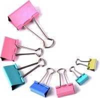 China Colorful Fold Black Binder Clips 50mm Large Middle Small Size 12 Pcs In A Box for sale