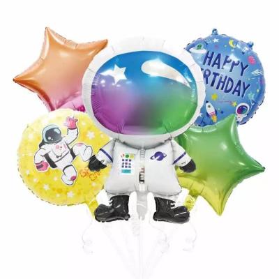 China Outer Space Theme Rocket Astronaut Spaceman Foil Balloons Set Globos For Decoration for sale