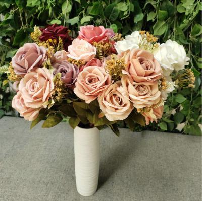 China 11 Heads Silk Artificial Rose Flowers For Hom Decoration Te koop