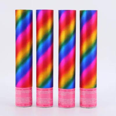 China Round Aluminum Foil Flame Retardant Paper Confetti Cannon Metal Boom Manual Party Popper for sale