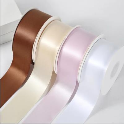 China Polyester 4cm Solid Color Satin Ribbon 196 Colors to Choose for sale