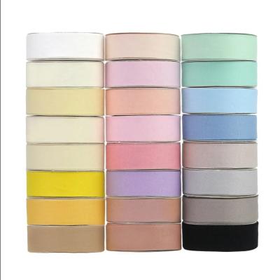 China 24 Color Polyester Cotton Stain Wrap Ribbon For Gift Wrap Customer Customization for sale