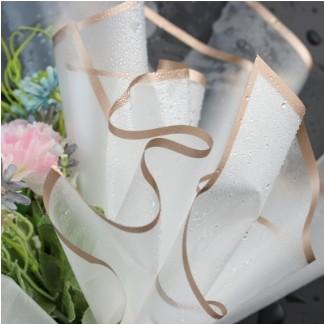 China Gold Edge Jelly Film Waterproof Matte Paper Flower Wrapping Paper Bouquet Flower Art Mother's Day Flower Wrapping Paper for sale