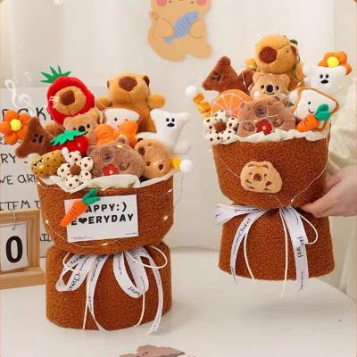 China Christmas Pawfect Leader Plush Toy Set Capybara Flower Bouquet Kawaii Cartoon Gift for Valentine's Day/Birthday for sale