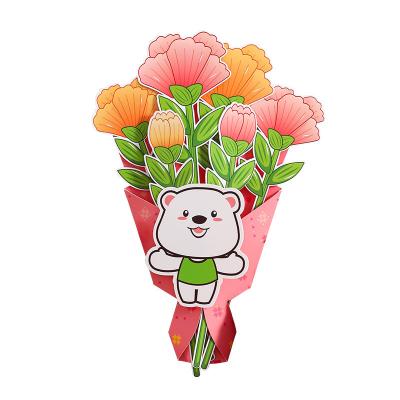 China Mother's Day Gift Flower Bouquet, Greeting Card DIY Handmade Paper Material Kit. Hand - held Flower Bouquet for Kindergarten Children to Give to Their Mothers for sale