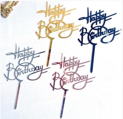 China Kreativer vertikaler alles- Gute zum Geburtstagacrylsauerkuchen Topper Happy Birthday Cupcake Toppers zu verkaufen