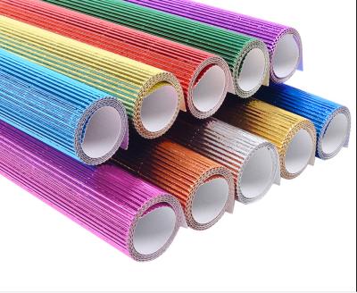 China 50cm*70cm Metallic Corrugated Paper Sheets Handicraft Corrugated Cardboard Paper Roll for sale